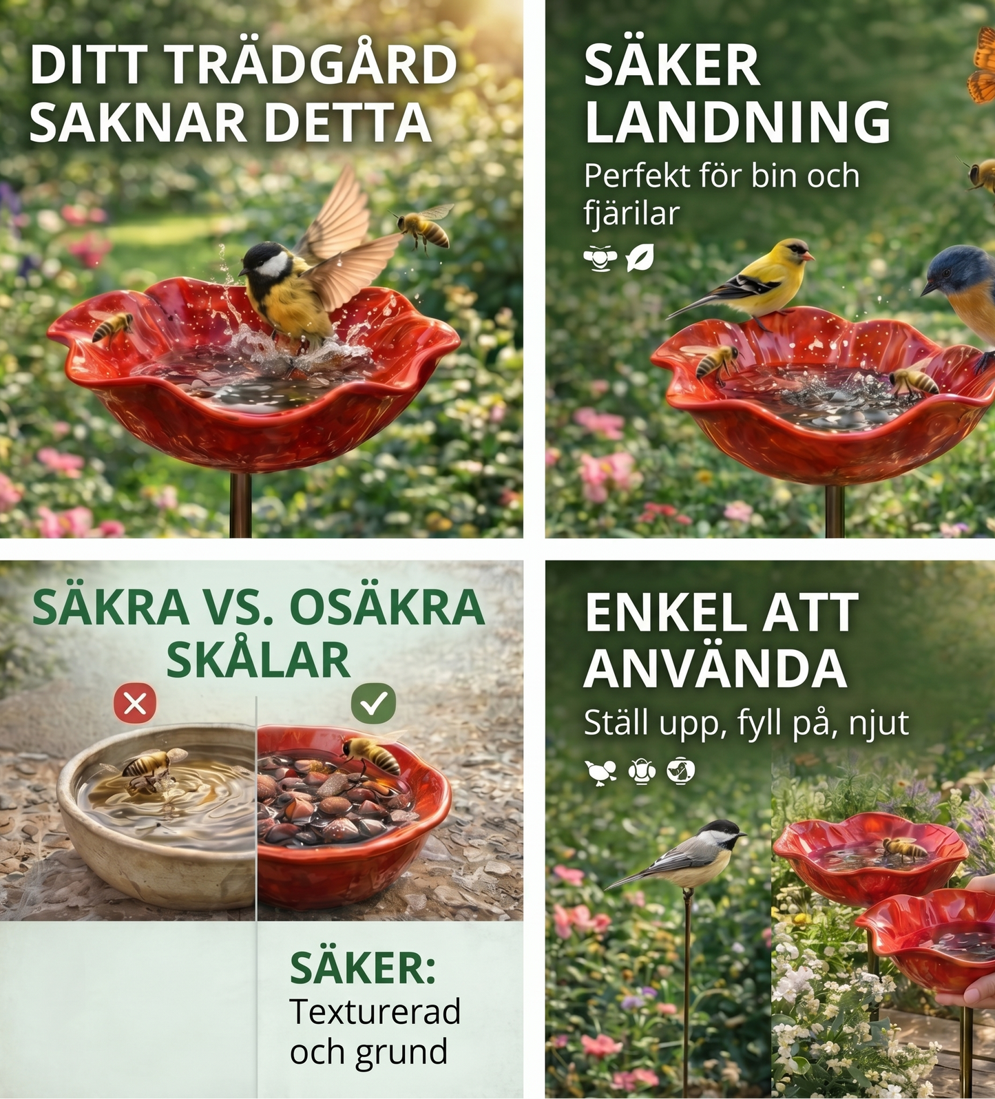 Blomsterbad™ – Blomformat fågelbad